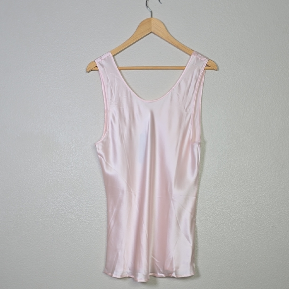 Fishers Finery 100% Pure Mulberry Silk Light Pink Satin Camisole Top Size Large - Picture 3 of 10